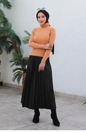 0028Mp Pull Maille Rayures Verticales Camel 6154