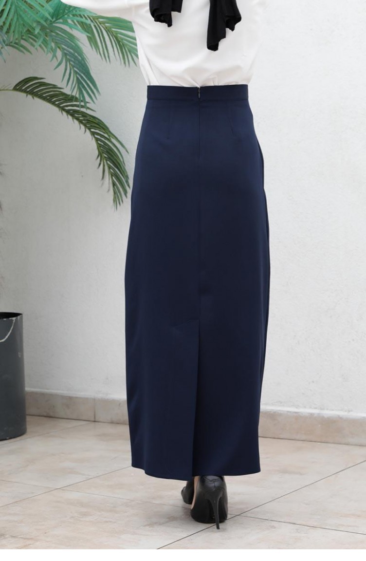 5051Nrs Pencil Skirt Navy Blue 6194 Sefamerve