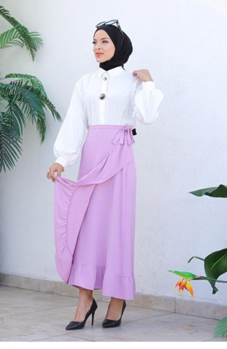 1523Tgm Frilly Design Skirt Lilac 6200