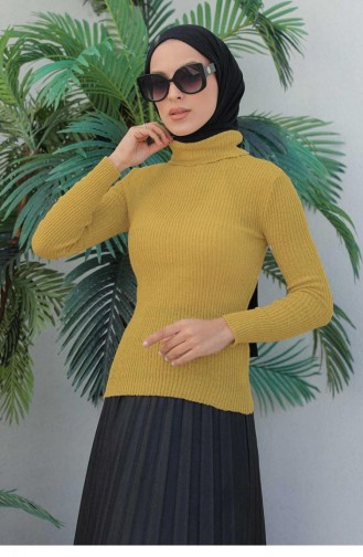 0024Mp Rollkragen-Strickpullover Senf 6204