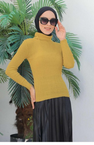 0024Mp Rollkragen-Strickpullover Senf 6204