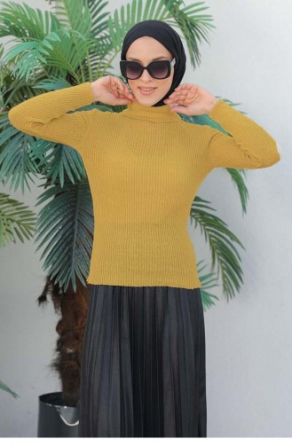 0024Mp Rollkragen-Strickpullover Senf 6204