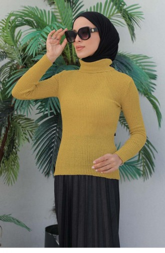 0024Mp Rollkragen-Strickpullover Senf 6204