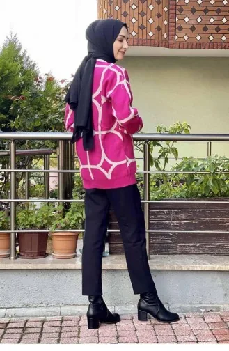 006Wst Strick-Cardigan Fuchsia 6324