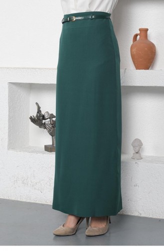 5052Nrs Belted Pencil Skirt Emerald Green 6350