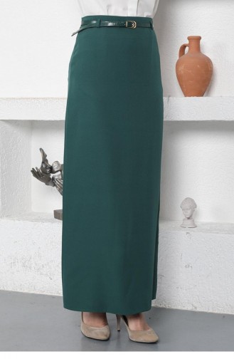 5052Nrs Belted Pencil Skirt Emerald Green 6350