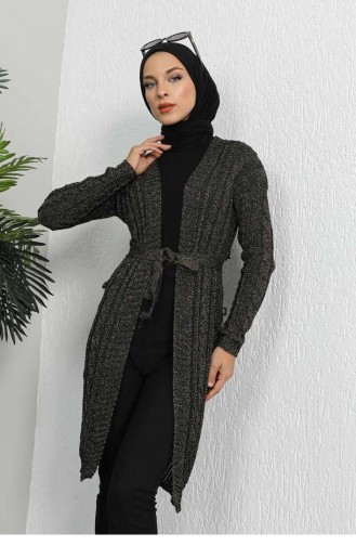 Strick-Cardigan Mit Gürtel 0027-03 Anthrazit 0027-03