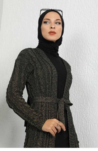 Strick-Cardigan Mit Gürtel 0027-03 Anthrazit 0027-03