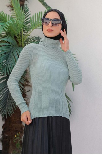0024Mp Rollkragen-Strickpullover Mint 6469