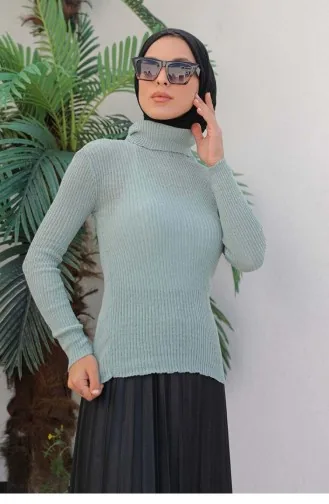0024Mp Rollkragen-Strickpullover Mint 6469