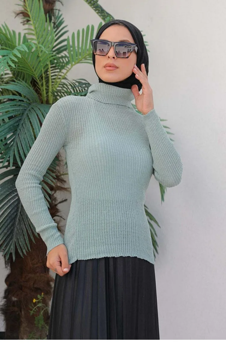 0024Mp Rollkragen-Strickpullover Mint 6469