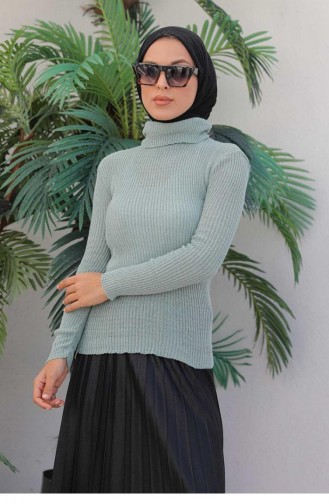 0024Mp Rollkragen-Strickpullover Mint 6469