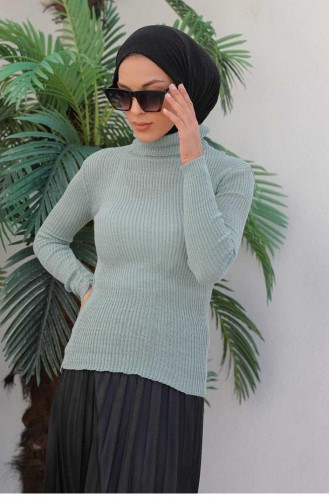 0024Mp Rollkragen-Strickpullover Mint 6469