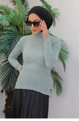 0024Mp Rollkragen-Strickpullover Mint 6469