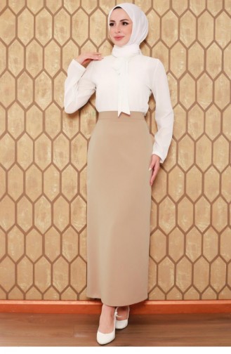 0725Gln Hijab-Bleistiftrock Beige 6674