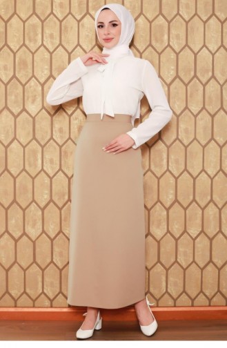 0725Gln Hijab-Bleistiftrock Beige 6674