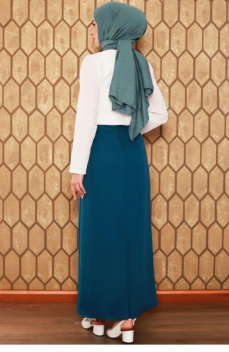 0725Gln Hijab Pencil Skirt Petrol 6677