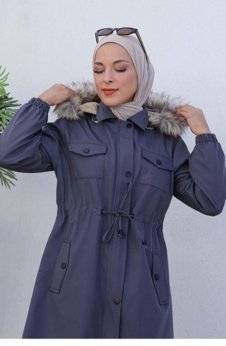 6000Tbt Bondit Fabric Fur Coat Gray 6731