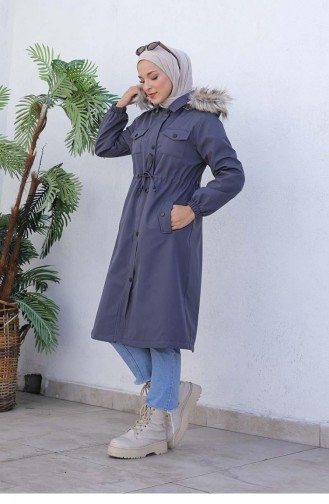 6000Tbt Bondit Fabric Fur Coat Gray 6731