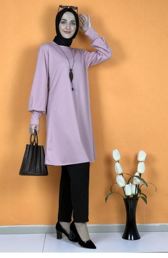 Tunique Hijab Détail Collier 0120-02 Poudre 0120-02