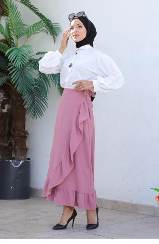 1523Tgm Rok Met Ruchesontwerp Dusty Rose 6797