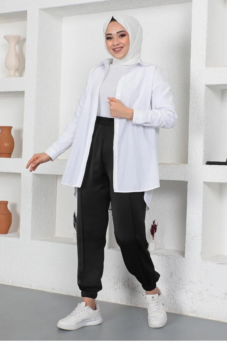 6152Nrs Pantalon Taille Et Jambe élastiques Noir 6827