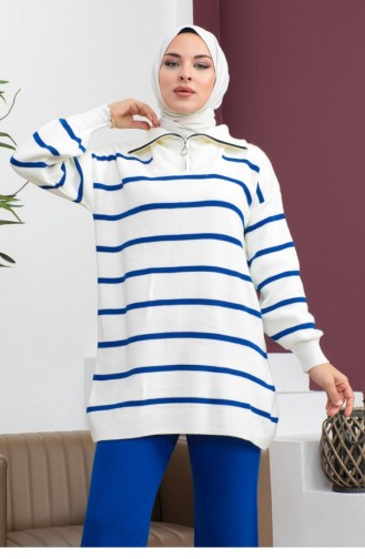0065Mp Striped Knitwear Set Saxe Blue 6873
