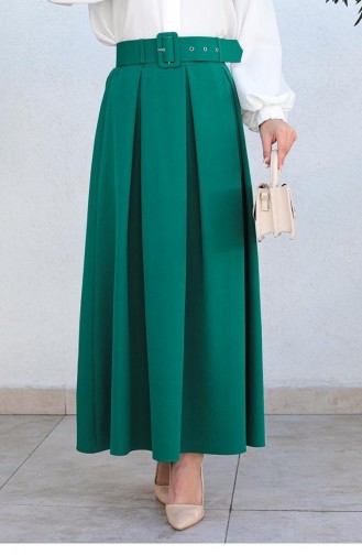 5053Nrs Pleated Skirt Emerald Green 6880