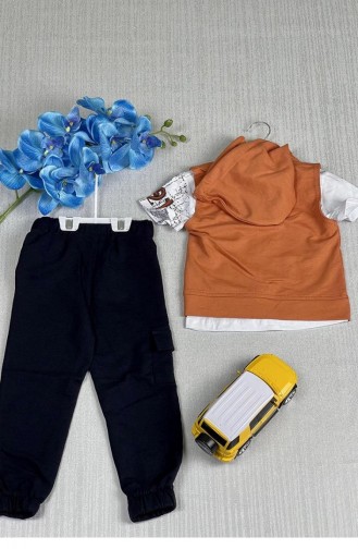 2202Tt Boy`s Three Piece Suit Orange 7027