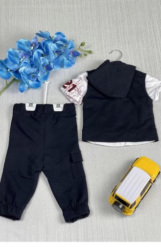 2202Tt Boy`s Three Piece Suit Black 7030