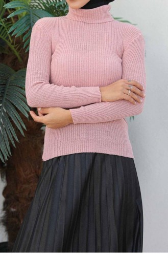 0024Mp Rollkragen-Strickpullover Puder 7290