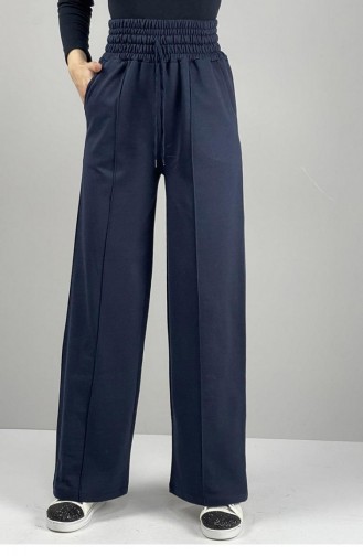 1043Mg High Waist Trousers Navy Blue 7306