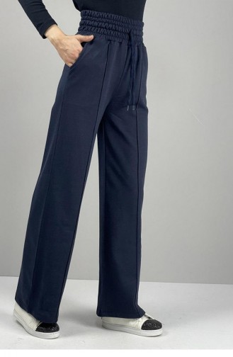 1043Mg High Waist Trousers Navy Blue 7306