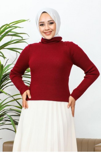 0060Mp Turtleneck Sweater Claret Red 7341