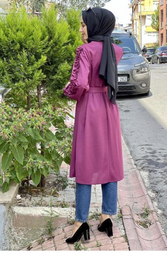 تونيك للحجاب بتفاصيل أكمام 0126-16 لون وردي مترب 0126-16
