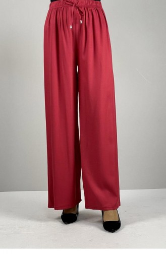 6113Nrs Wide Leg Trousers Claret Red 7555
