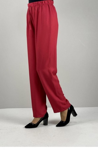 6111Nrs Straight Leg Trousers Claret Red 7577