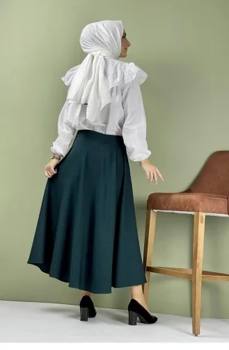 5225Nrs Jupe Plissée Vert Émeraude 7658