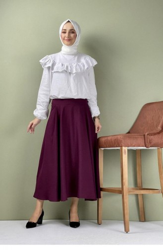 5225Nrs Pleated Skirt Claret Red 7662