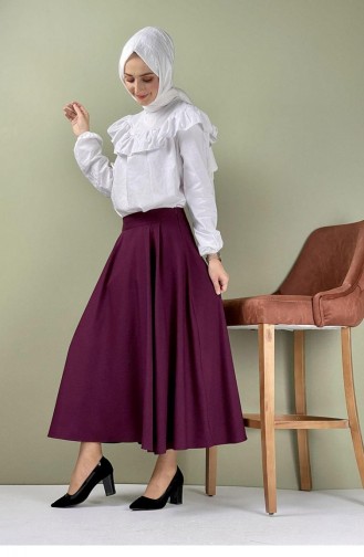 5225Nrs Pleated Skirt Claret Red 7662