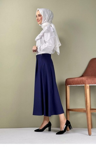 5225Nrs Pleated Skirt Navy Blue 7663