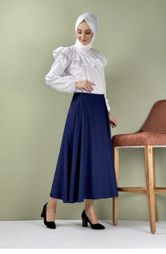 5225Nrs Pleated Skirt Navy Blue 7663