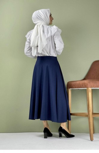 5225Nrs Pleated Skirt Navy Blue 7663