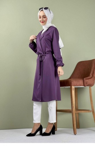 Sash Detailed Kimono 8015-02 Purple 8015-02