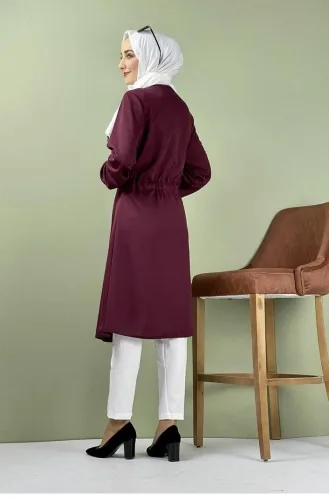 Kuşak Detaylı Kimono 8015-05 Vişne