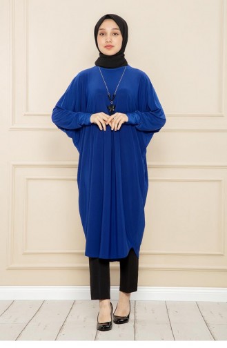 2044Mg Bat Sleeve Casual Tunic Saxe Blue 7729