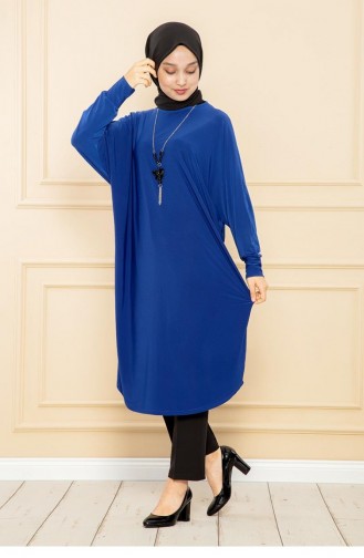 2044Mg Bat Sleeve Casual Tunic Saxe Blue 7729