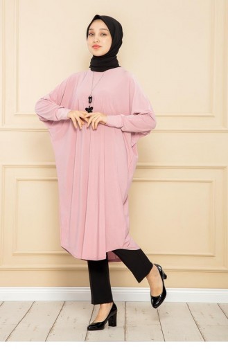 2044Mg Bat Sleeve Loose Tunic Powder 7730