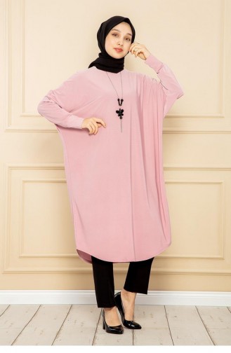 2044Mg Bat Sleeve Loose Tunic Powder 7730