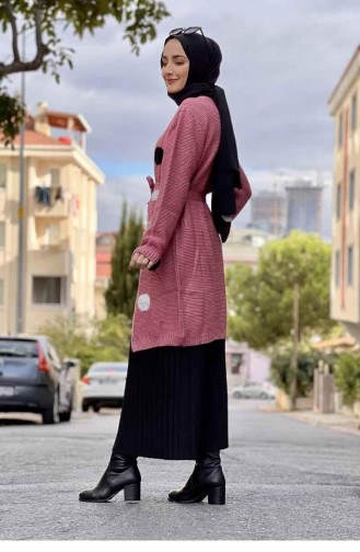 241Wst Polka Dot Strick-Cardigan Dusty Rose 7817